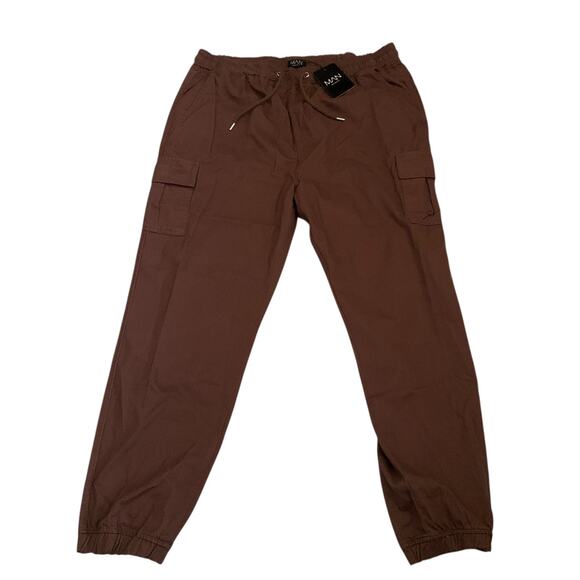 BOOHOOMAN Men’s Size 4XL Plus Slim Fit Drawstring Cargo Pant Trousers - Picture 10 of 11